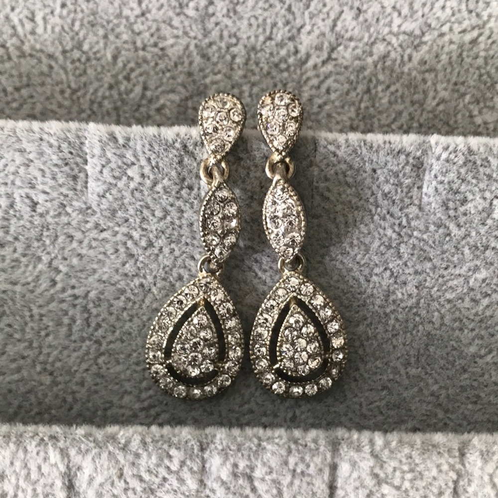 Silver and crystal earrings